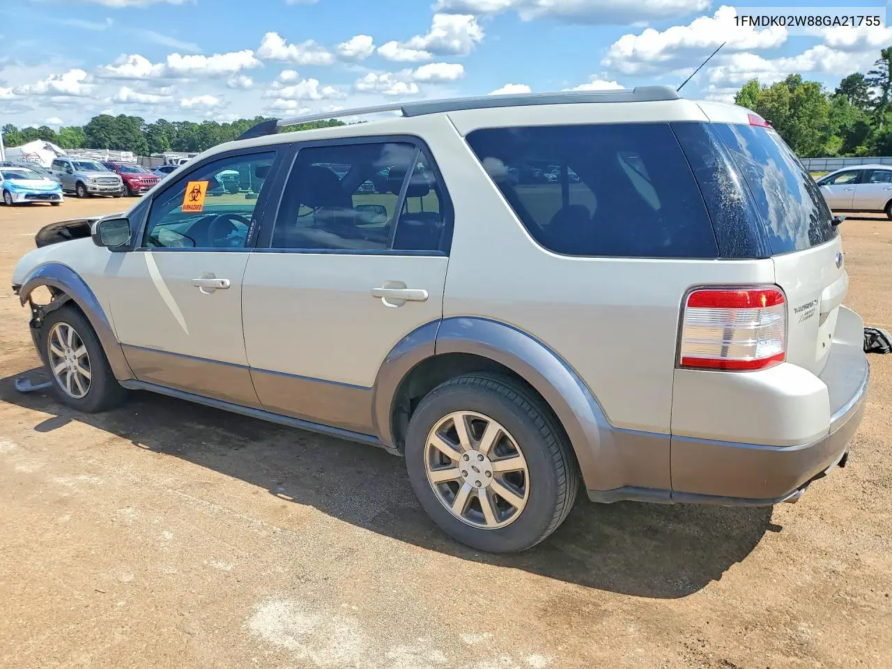 2008 Ford Taurus X Sel VIN: 1FMDK02W88GA21755 Lot: 55096216
