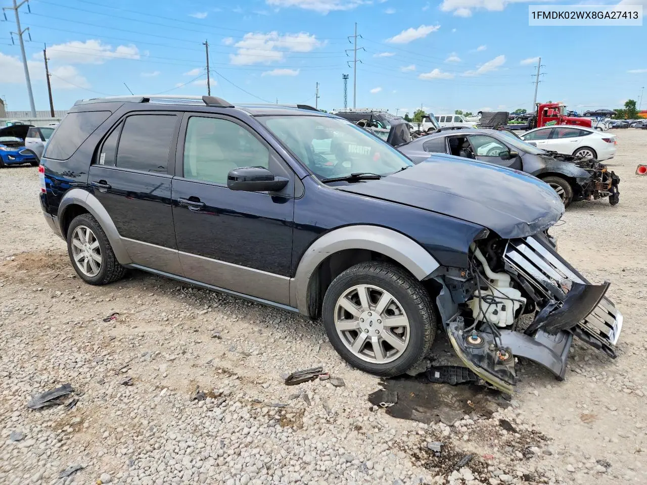 2008 Ford Taurus X Sel VIN: 1FMDK02WX8GA27413 Lot: 57067966