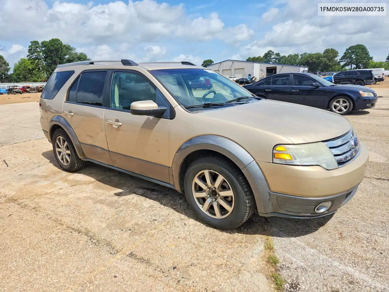 2008 Ford Taurus X Sel VIN: 1FMDK05W28GA00735 Lot: 61140056