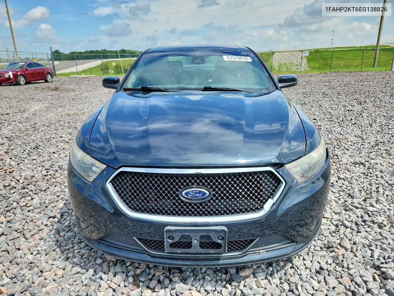 2014 Ford Taurus Sho VIN: 1FAHP2KT6EG138826 Lot: 57519016