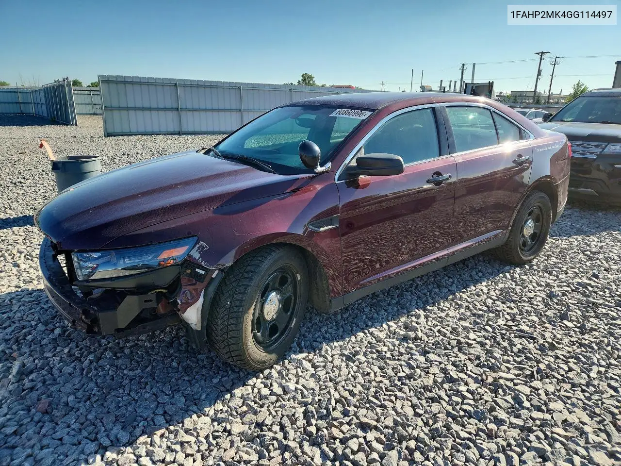 2016 Ford Taurus Police Interceptor VIN: 1FAHP2MK4GG114497 Lot: 60860996