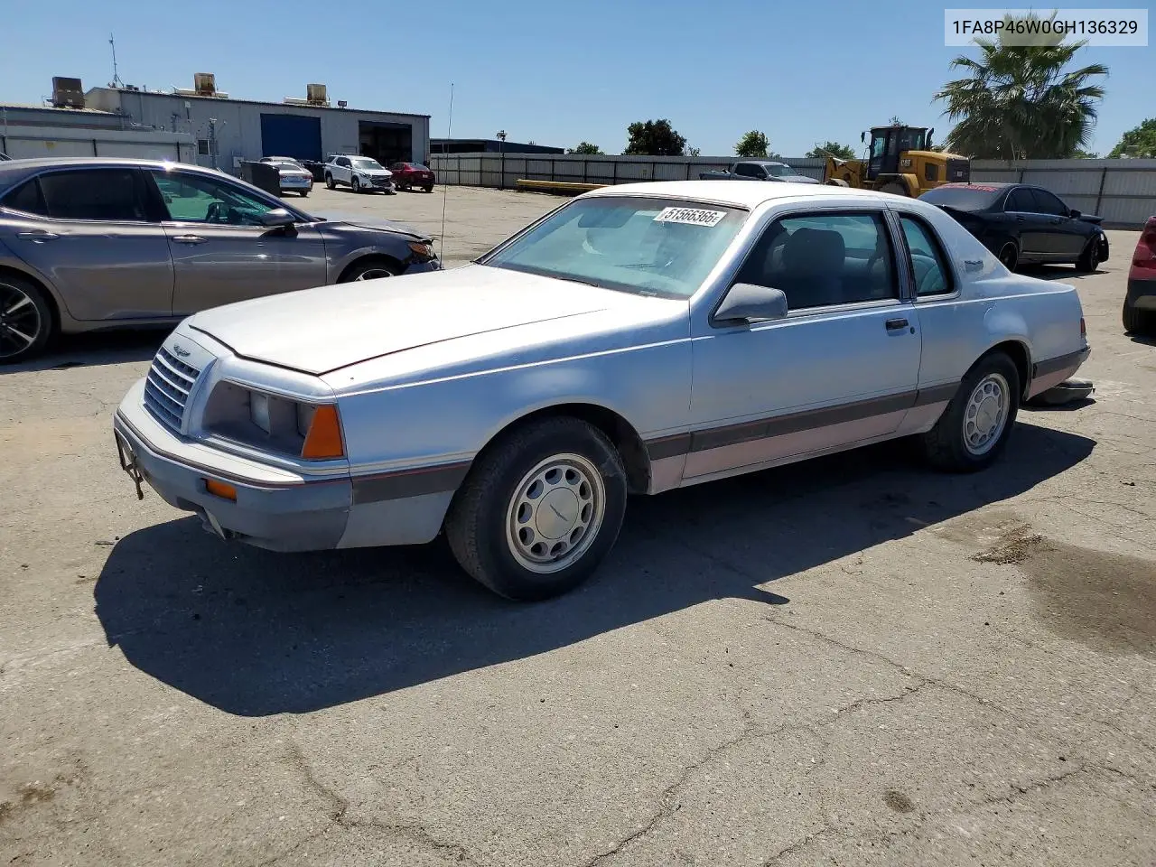 1986 Ford Thunderbird VIN: 1FABP46W0GH136329 Lot: 51566366