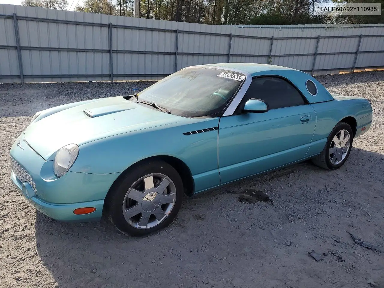 2002 Ford Thunderbird VIN: 1FAHP60A92Y110985 Lot: 47356926