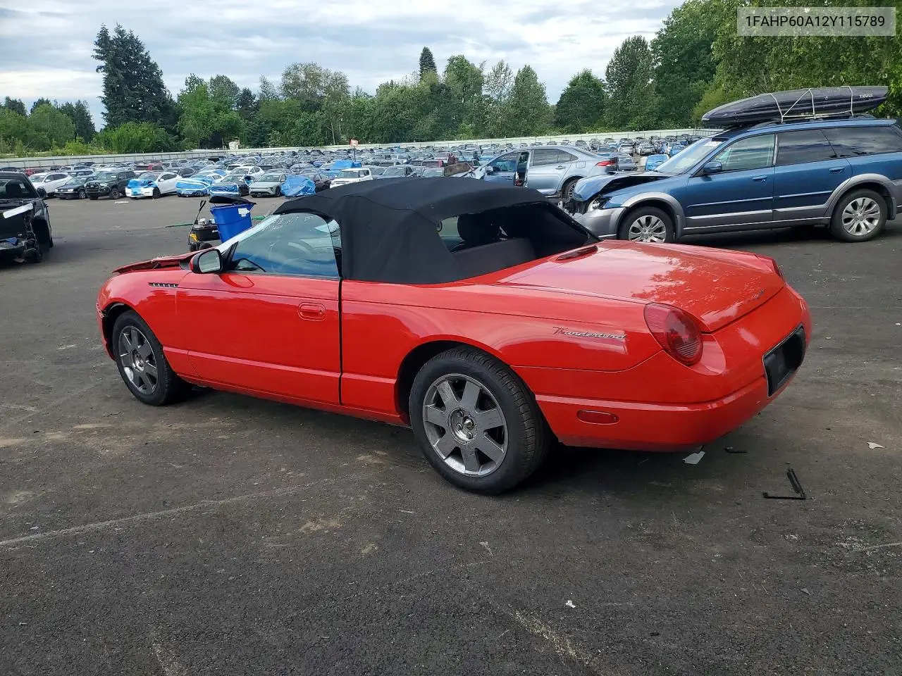 2002 Ford Thunderbird VIN: 1FAHP60A12Y115789 Lot: 55753706