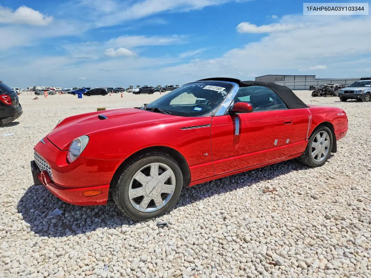 2003 Ford Thunderbird VIN: 1FAHP60A03Y103344 Lot: 55513166