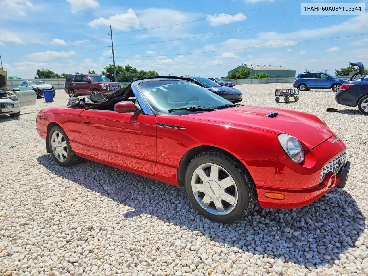 2003 Ford Thunderbird VIN: 1FAHP60A03Y103344 Lot: 55513166