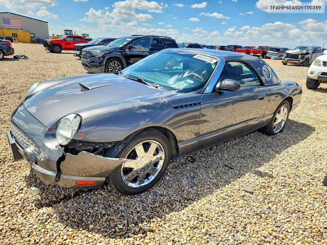 2003 Ford Thunderbird VIN: 1FAHP60A93Y100359 Lot: 60434776