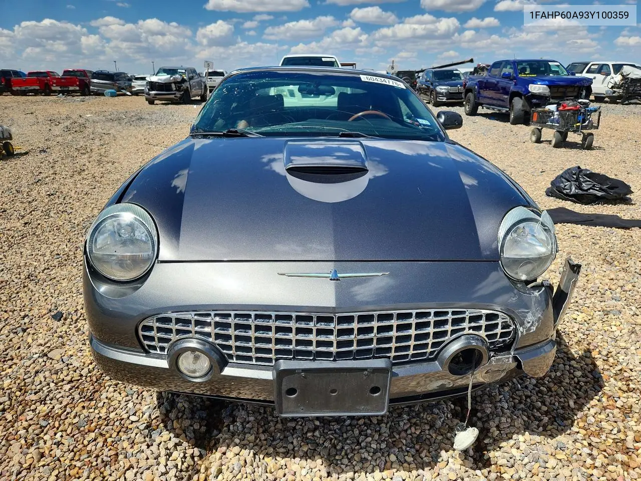 2003 Ford Thunderbird VIN: 1FAHP60A93Y100359 Lot: 60434776