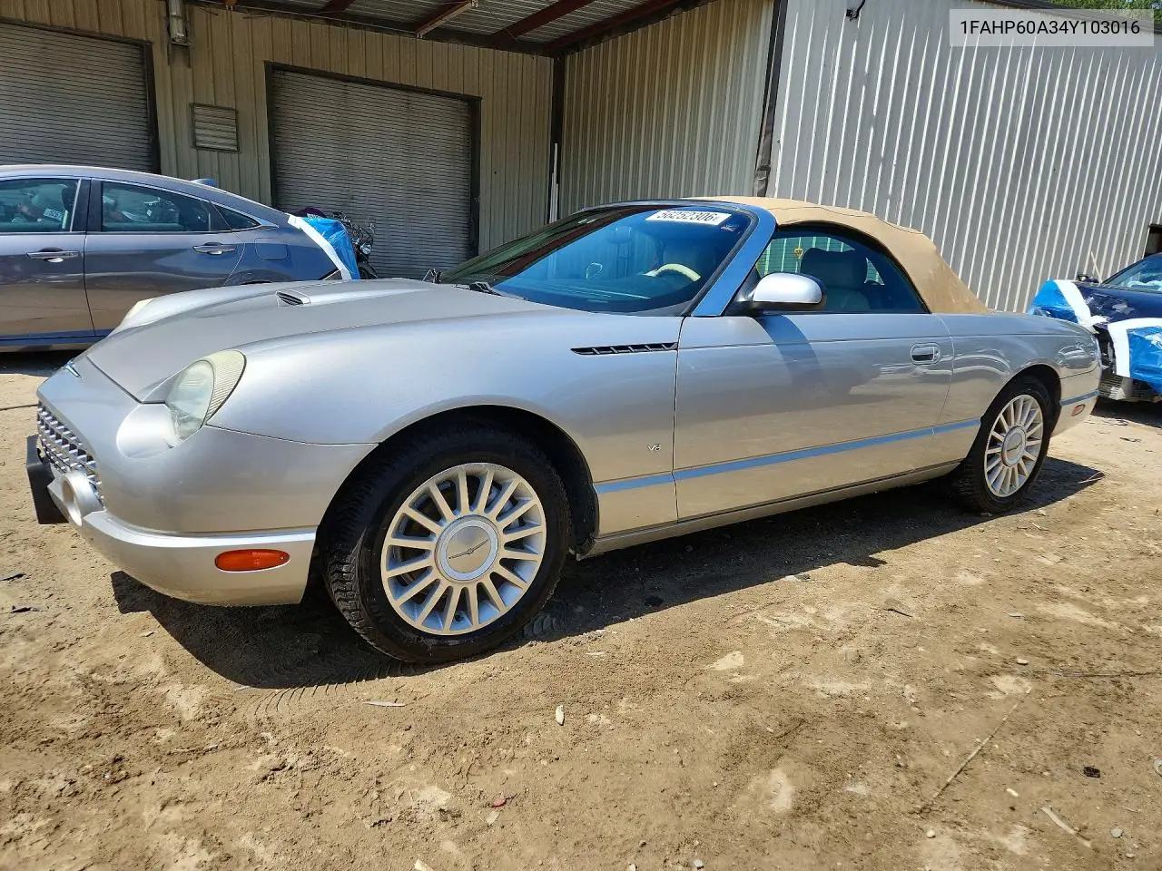 2004 Ford Thunderbird VIN: 1FAHP60A34Y103016 Lot: 56252306