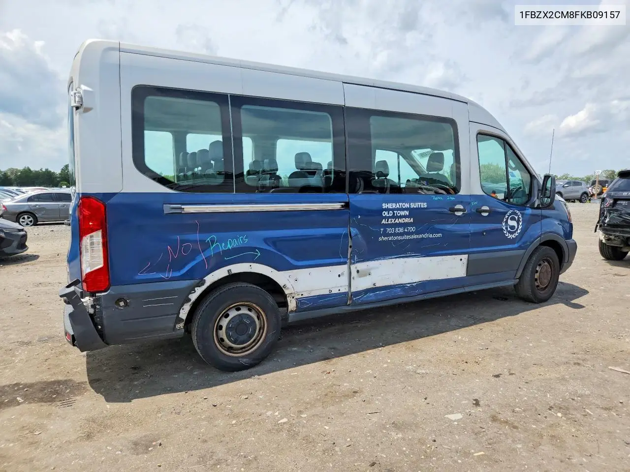 2015 Ford Transit T-350 VIN: 1FBZX2CM8FKB09157 Lot: 61014066