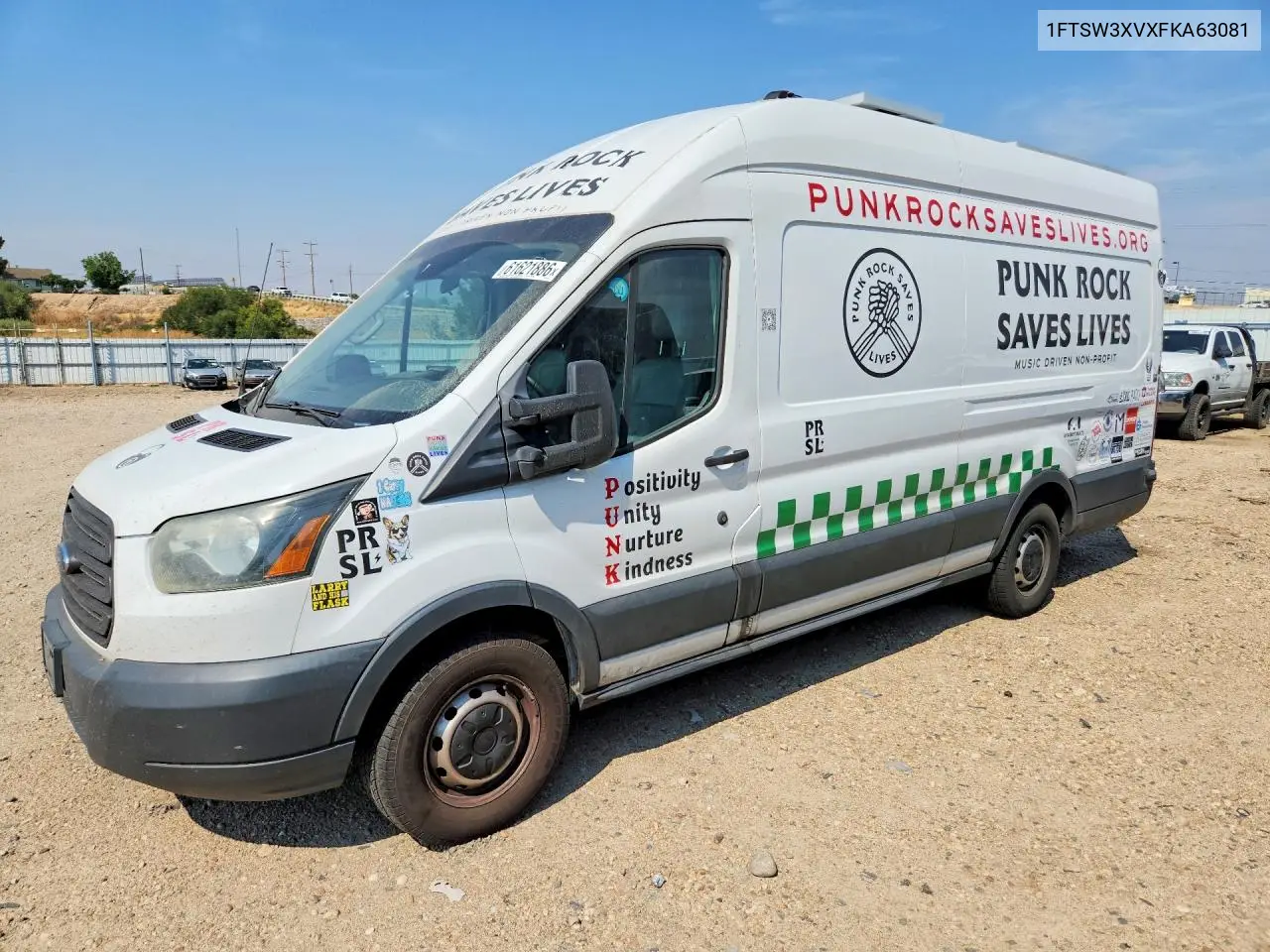 2015 Ford Transit T-350 VIN: 1FTSW3XVXFKA63081 Lot: 61621886