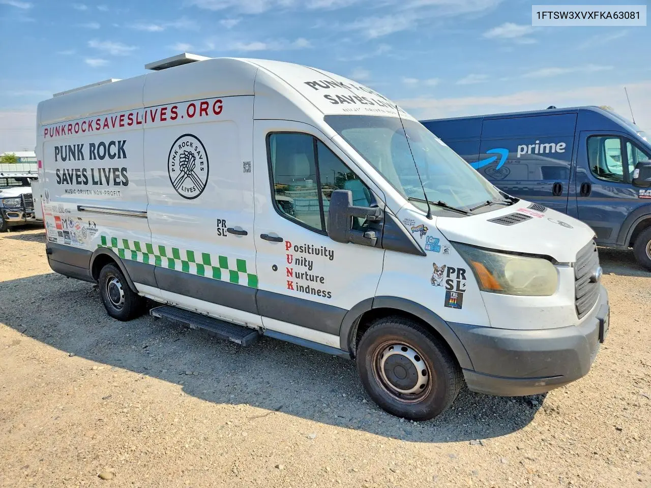 2015 Ford Transit T-350 VIN: 1FTSW3XVXFKA63081 Lot: 61621886