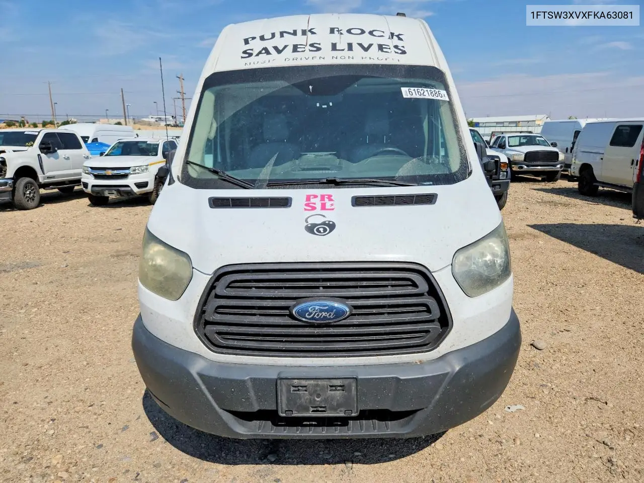 2015 Ford Transit T-350 VIN: 1FTSW3XVXFKA63081 Lot: 61621886