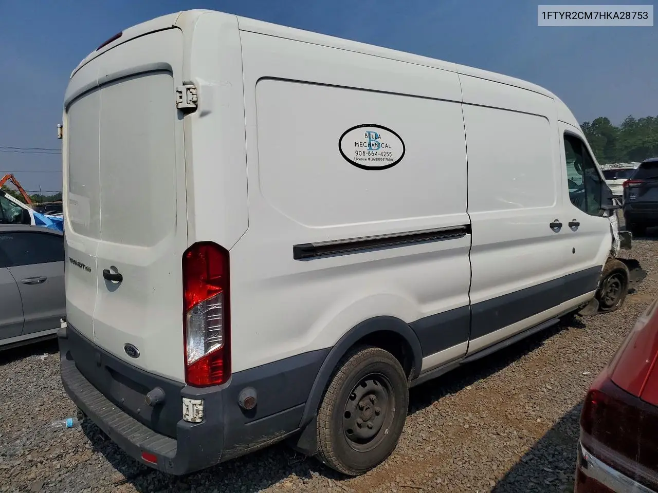 2017 Ford Transit T-250 VIN: 1FTYR2CM7HKA28753 Lot: 61291256