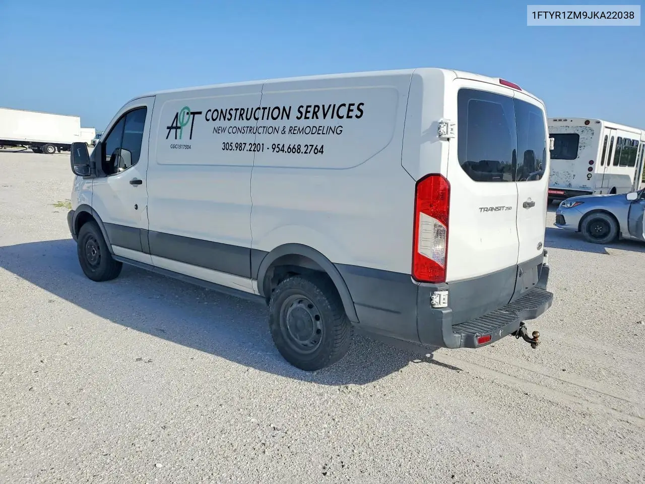 2018 Ford Transit T-250 VIN: 1FTYR1ZM9JKA22038 Lot: 60157356