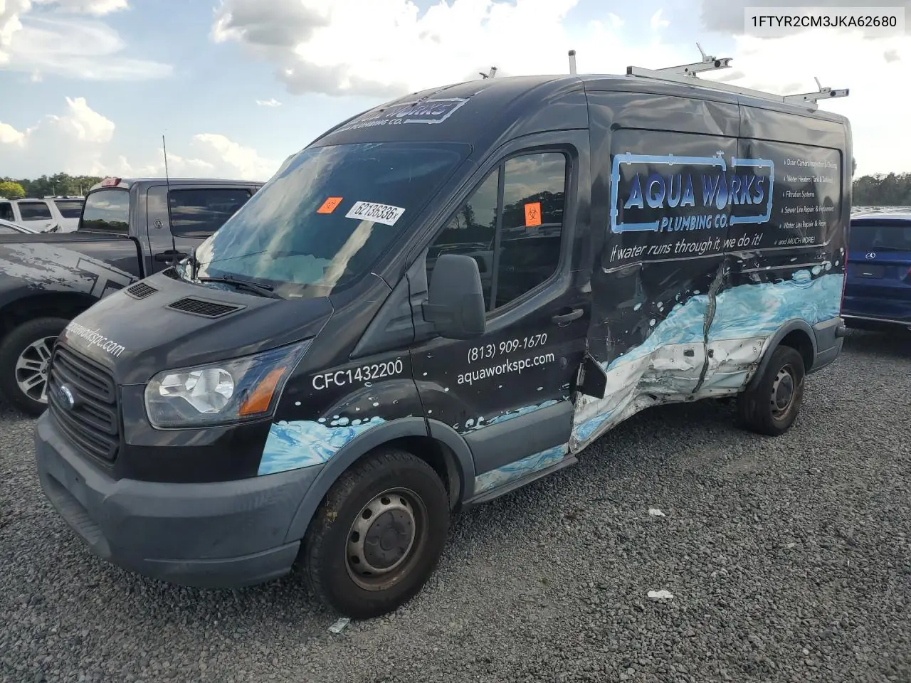 2018 Ford Transit T-250 VIN: 1FTYR2CM3JKA62680 Lot: 62136336