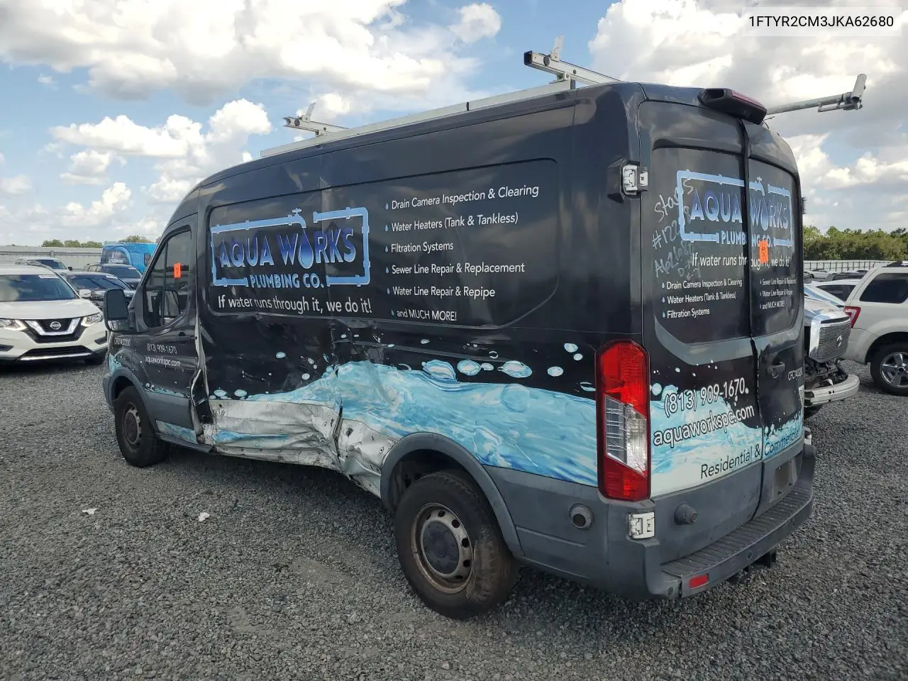 2018 Ford Transit T-250 VIN: 1FTYR2CM3JKA62680 Lot: 62136336