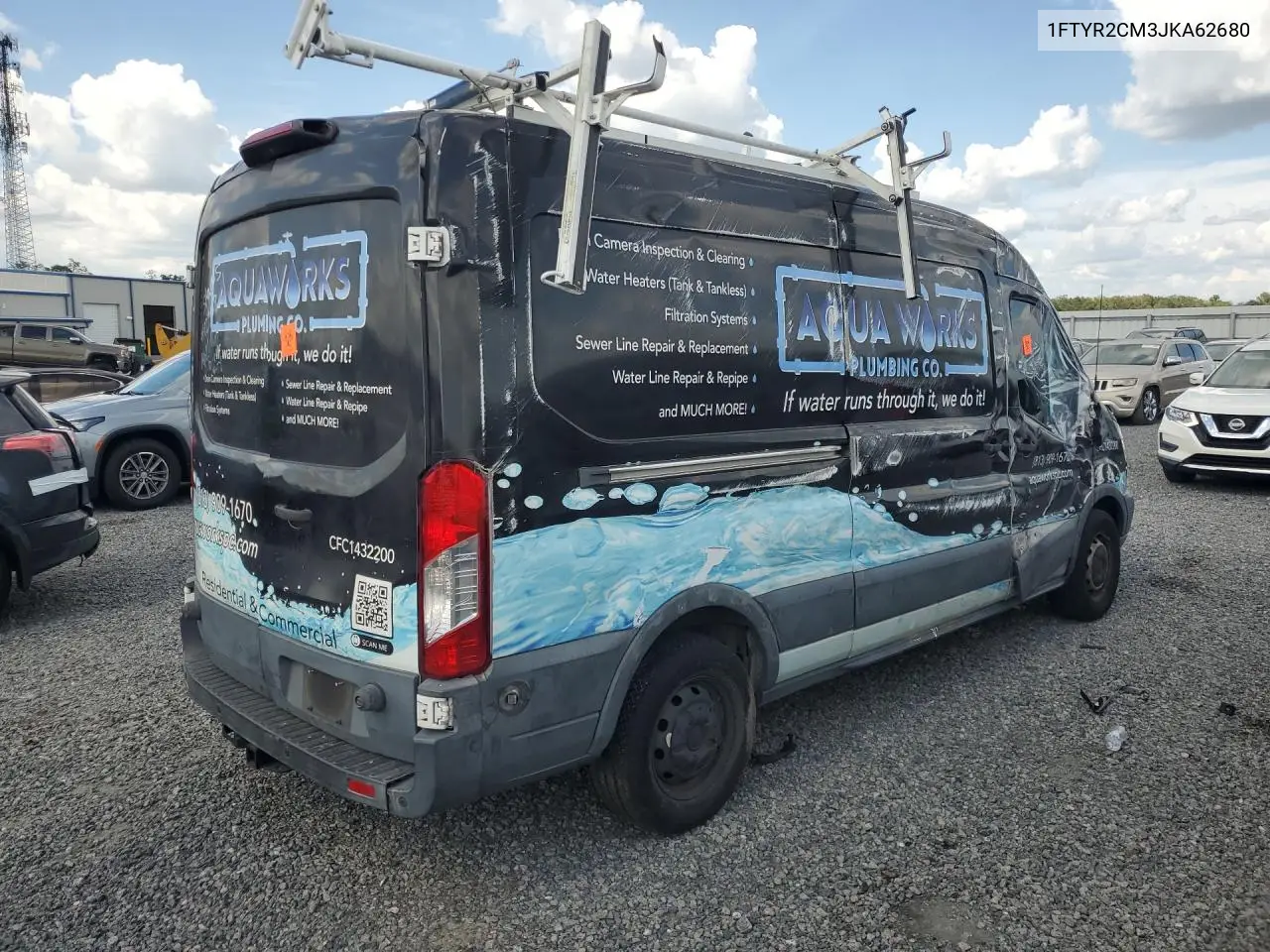 2018 Ford Transit T-250 VIN: 1FTYR2CM3JKA62680 Lot: 62136336