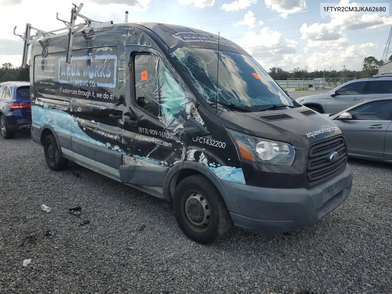 2018 Ford Transit T-250 VIN: 1FTYR2CM3JKA62680 Lot: 62136336