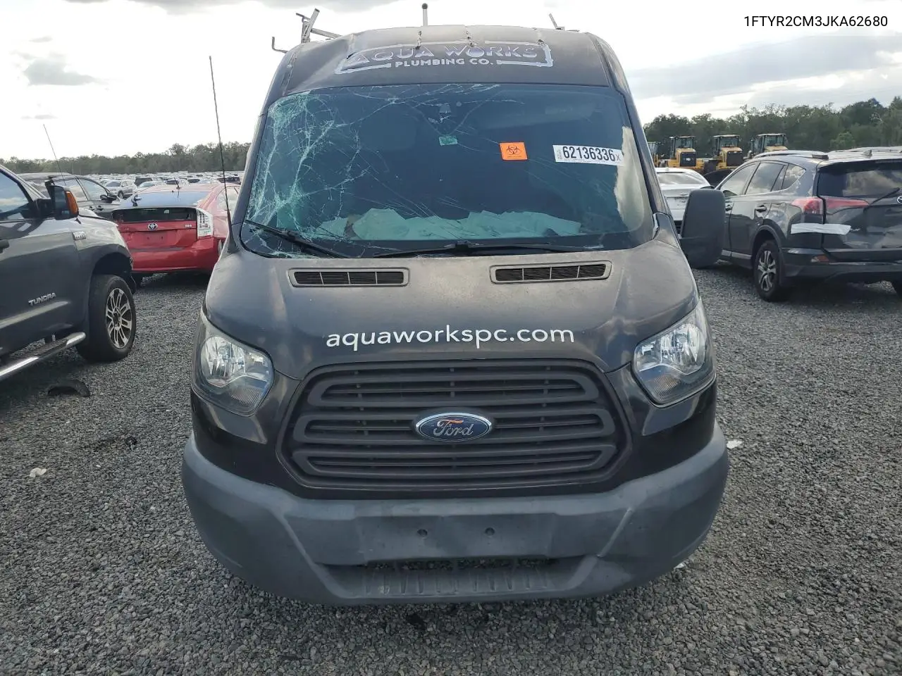 2018 Ford Transit T-250 VIN: 1FTYR2CM3JKA62680 Lot: 62136336