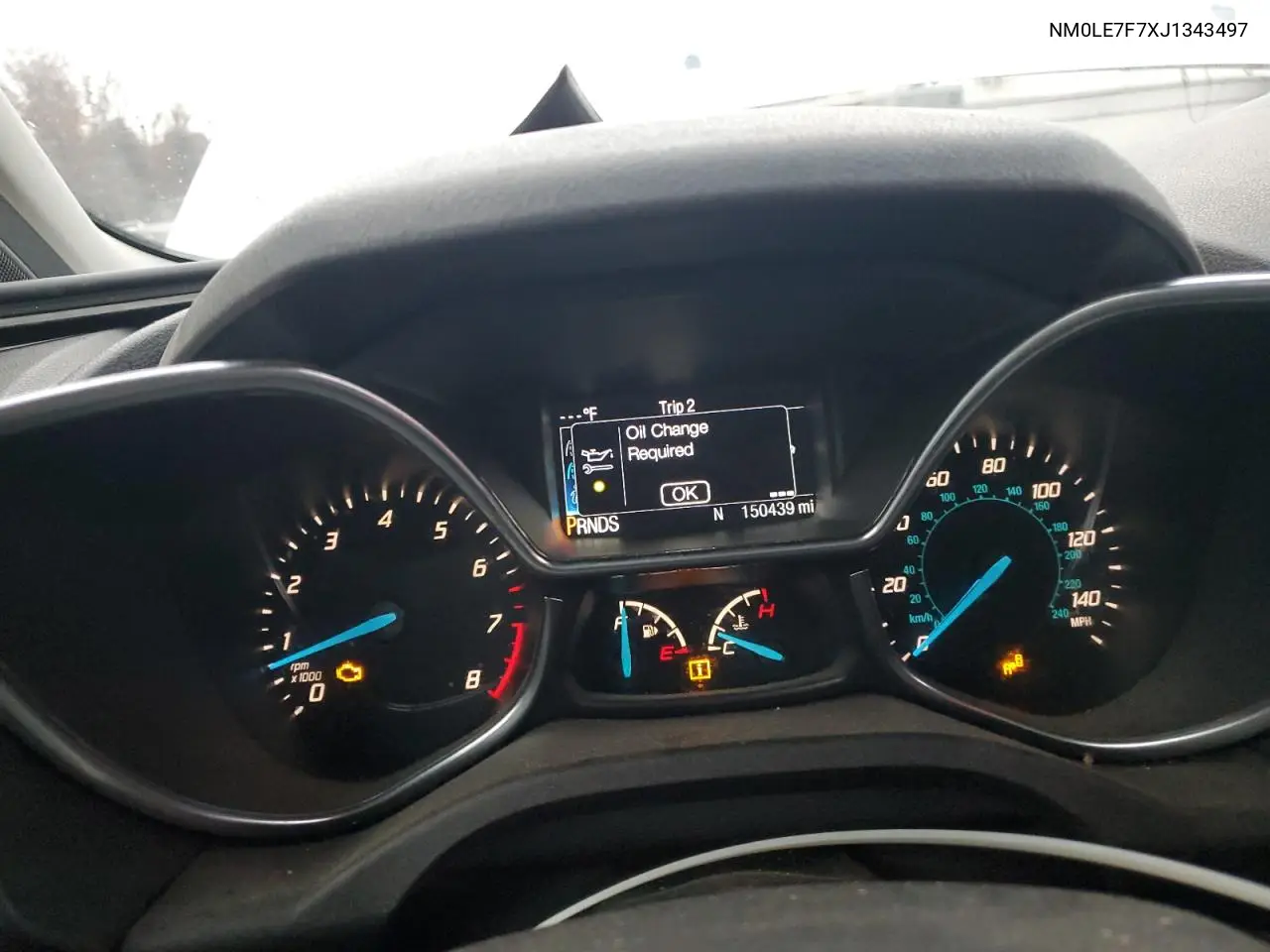 NM0LE7F7XJ1343497 2018 Ford Transit Connect Xlt