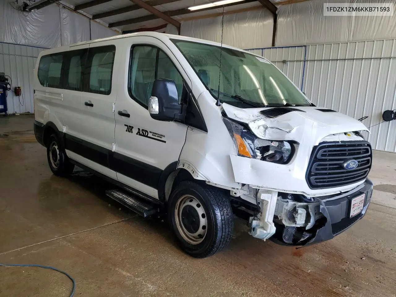 2019 Ford Transit T-150 VIN: 1FDZK1ZM6KKB71593 Lot: 58262036