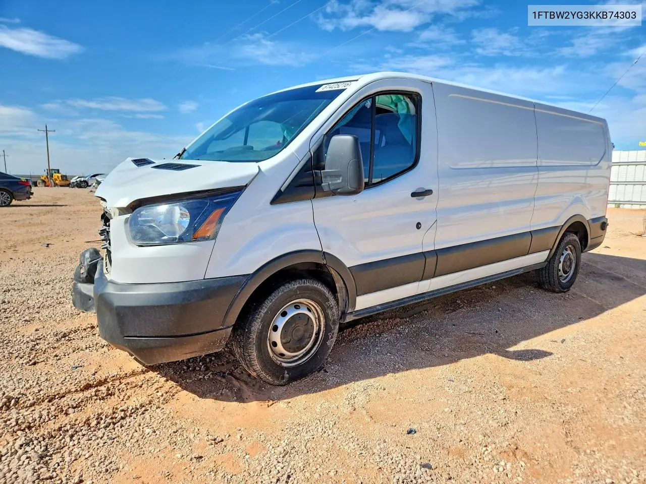 2019 Ford Transit T-350 VIN: 1FTBW2YG3KKB74303 Lot: 61425216
