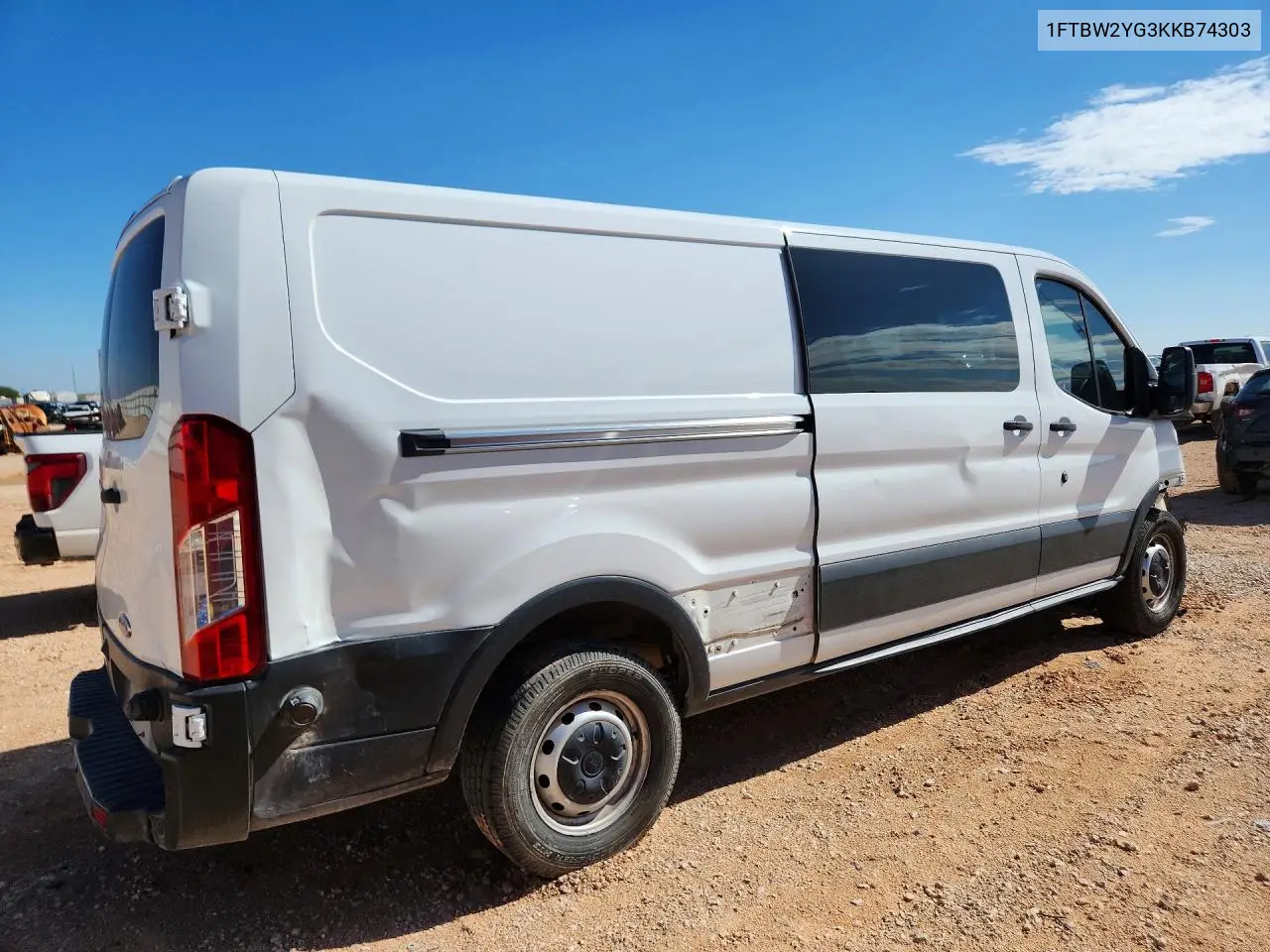 2019 Ford Transit T-350 VIN: 1FTBW2YG3KKB74303 Lot: 61425216
