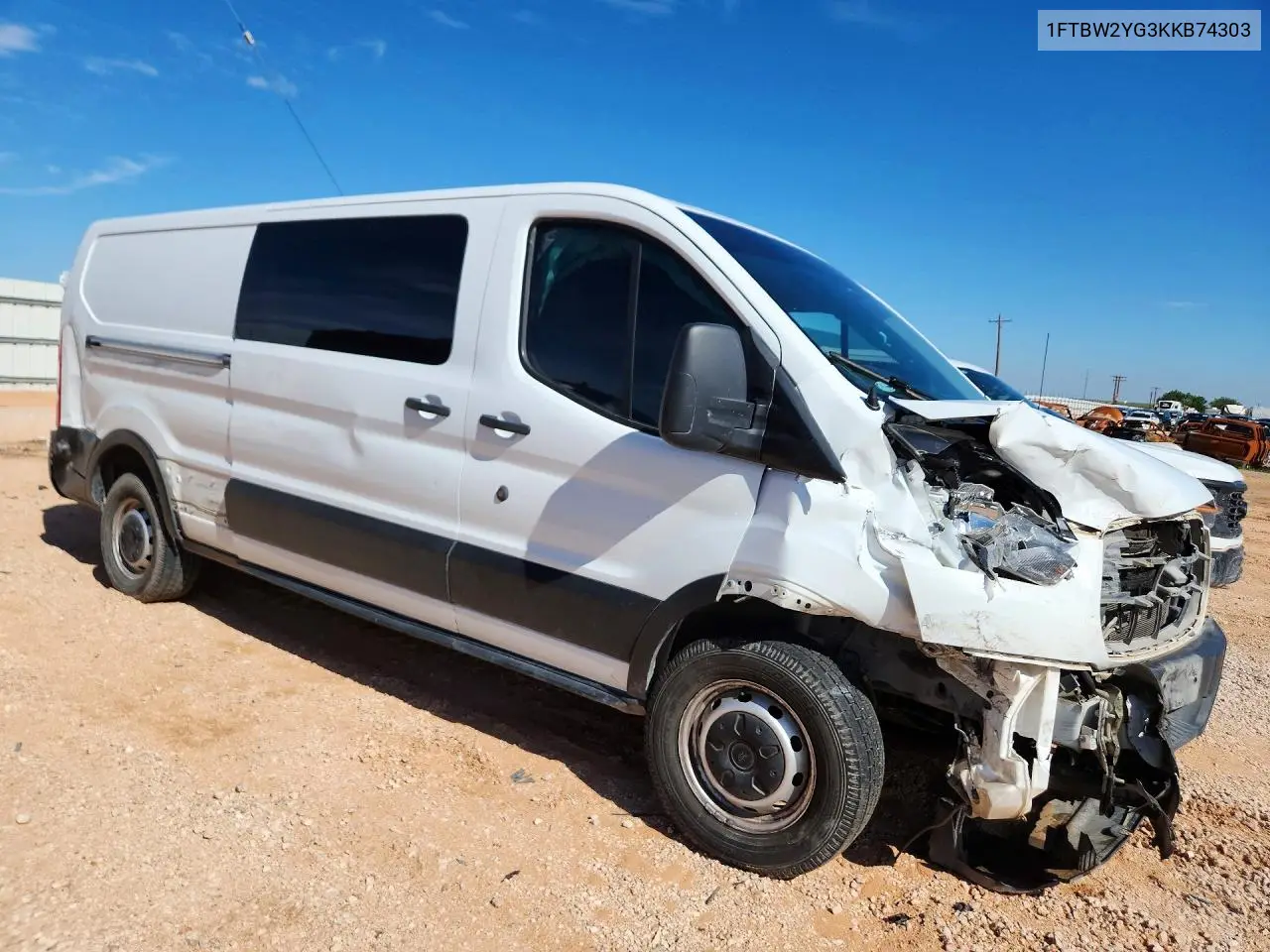 2019 Ford Transit T-350 VIN: 1FTBW2YG3KKB74303 Lot: 61425216