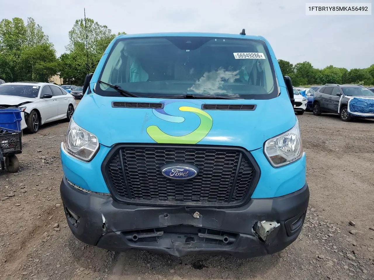 2021 Ford Transit T-250 VIN: 1FTBR1Y85MKA56492 Lot: 56949286
