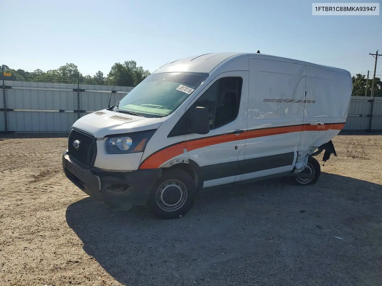 2021 Ford Transit 250 Delivery Van VIN: 1FTBR1C88MKA93947 Lot: 59178116