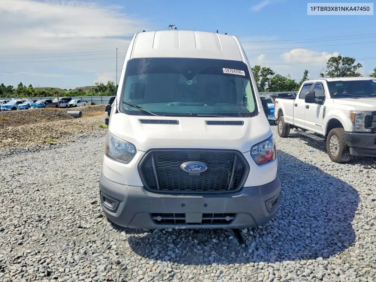 2022 Ford Transit T-250 VIN: 1FTBR3X81NKA47450 Lot: 59704206