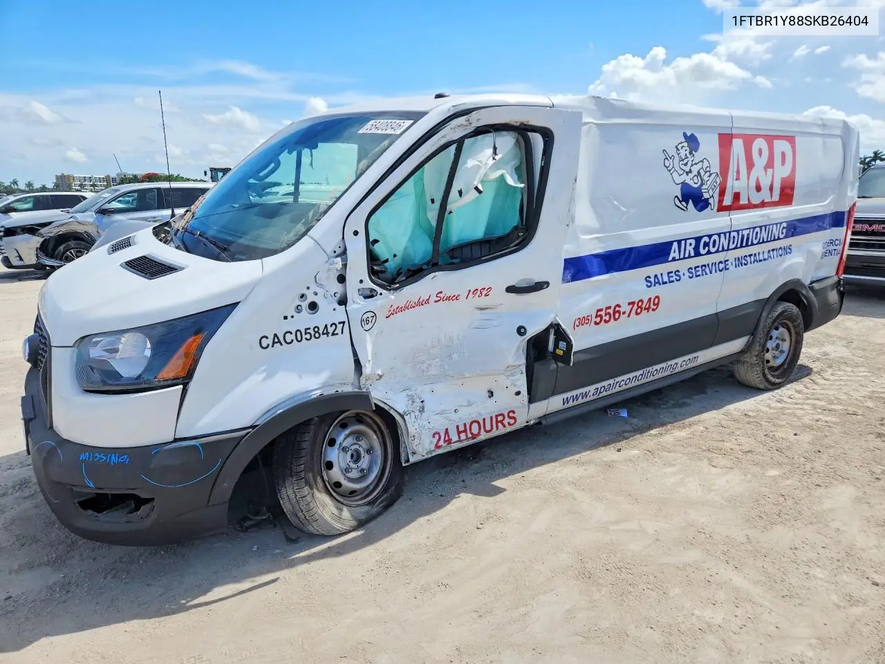 2025 Ford Transit T-250 VIN: 1FTBR1Y88SKB26404 Lot: 58408846