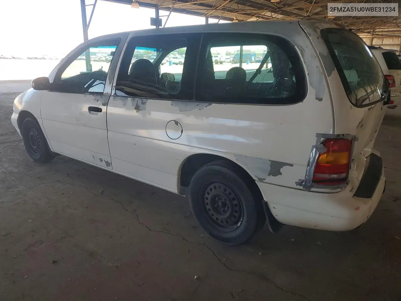 1998 Ford Windstar Wagon VIN: 2FMZA51U0WBE31234 Lot: 54148836
