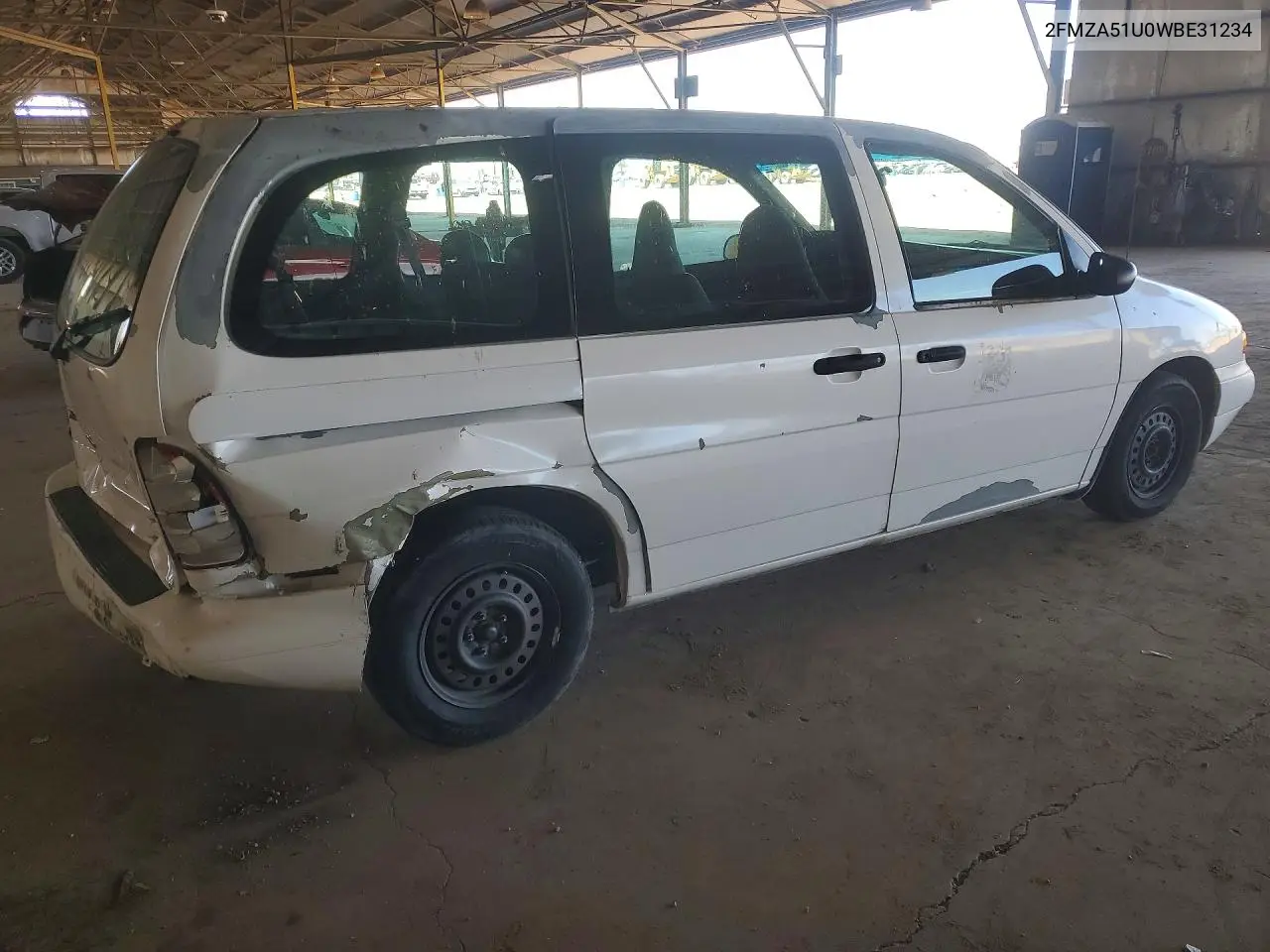 1998 Ford Windstar Wagon VIN: 2FMZA51U0WBE31234 Lot: 54148836