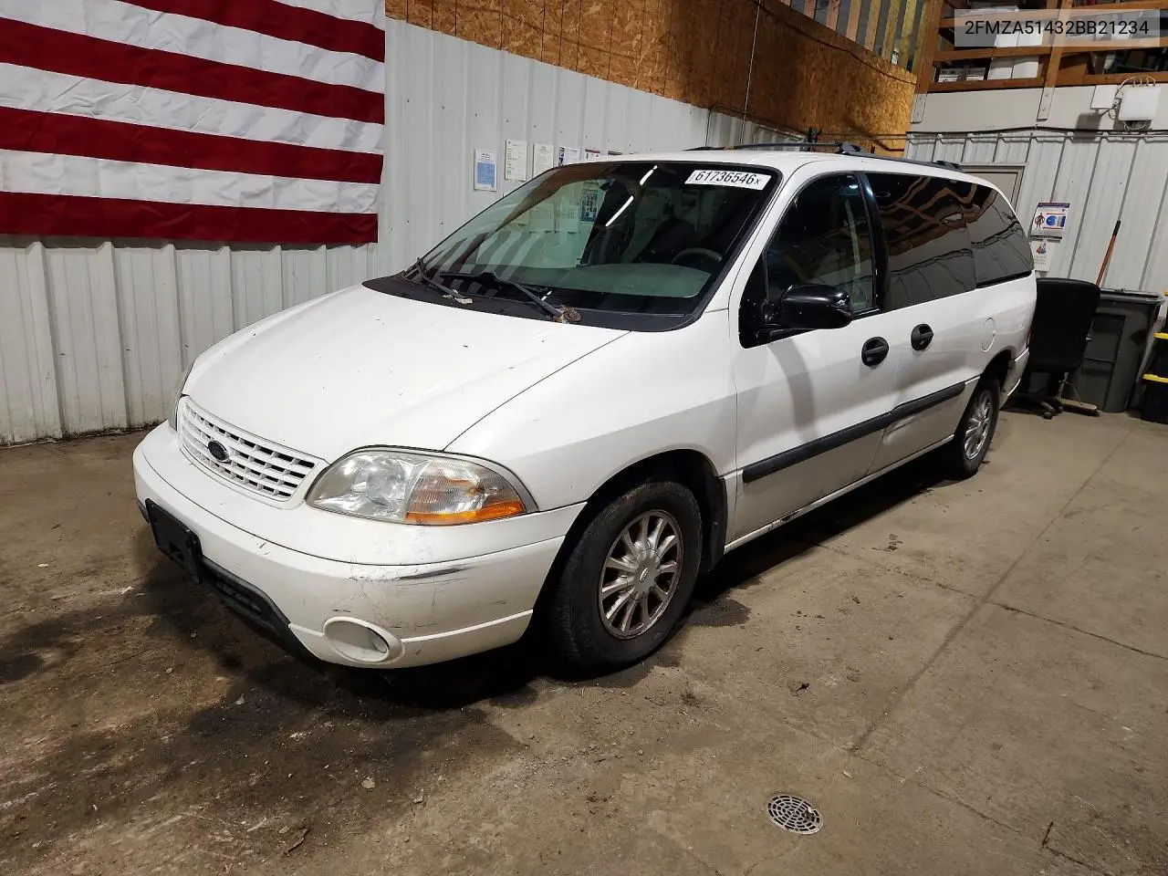 2002 Ford Windstar Lx VIN: 2FMZA51432BB21234 Lot: 61736546