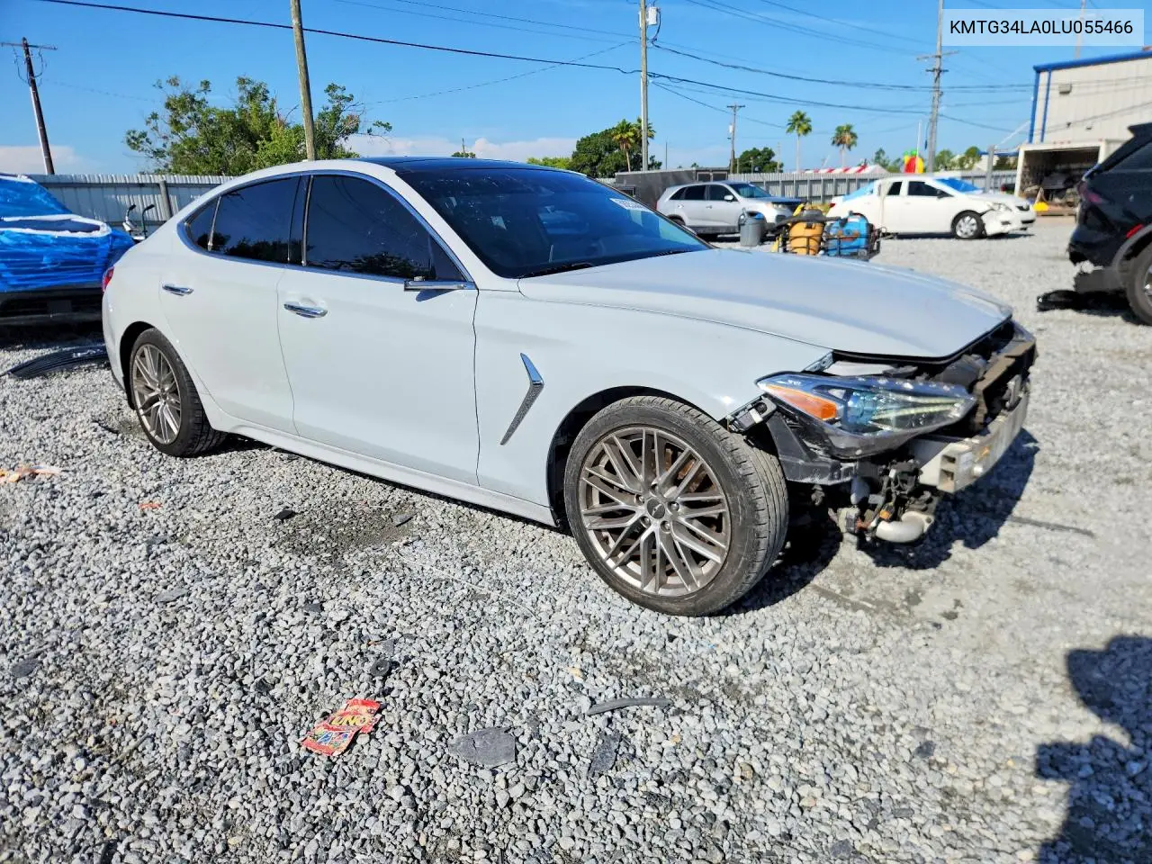 2020 Genesis G70 Elite VIN: KMTG34LA0LU055466 Lot: 59253446