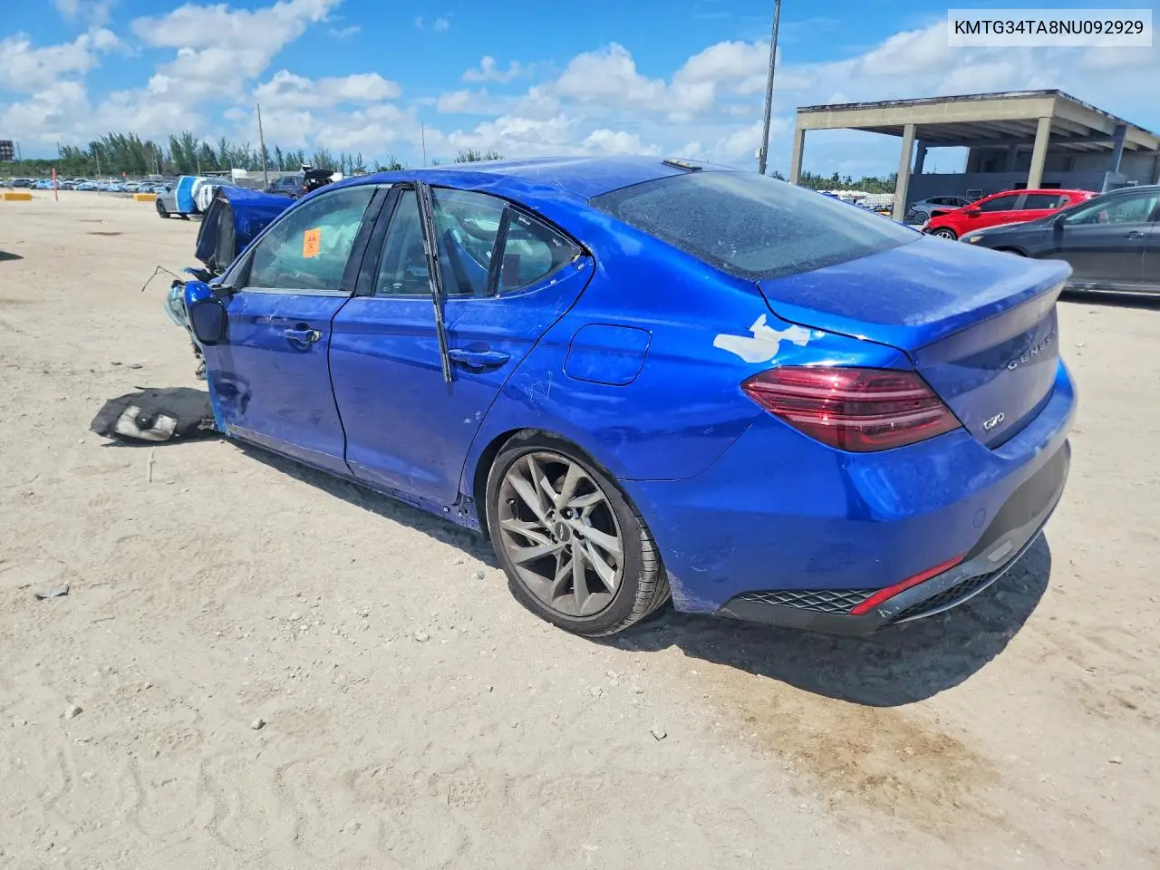 2022 Genesis G70 2.0T VIN: KMTG34TA8NU092929 Lot: 57035516