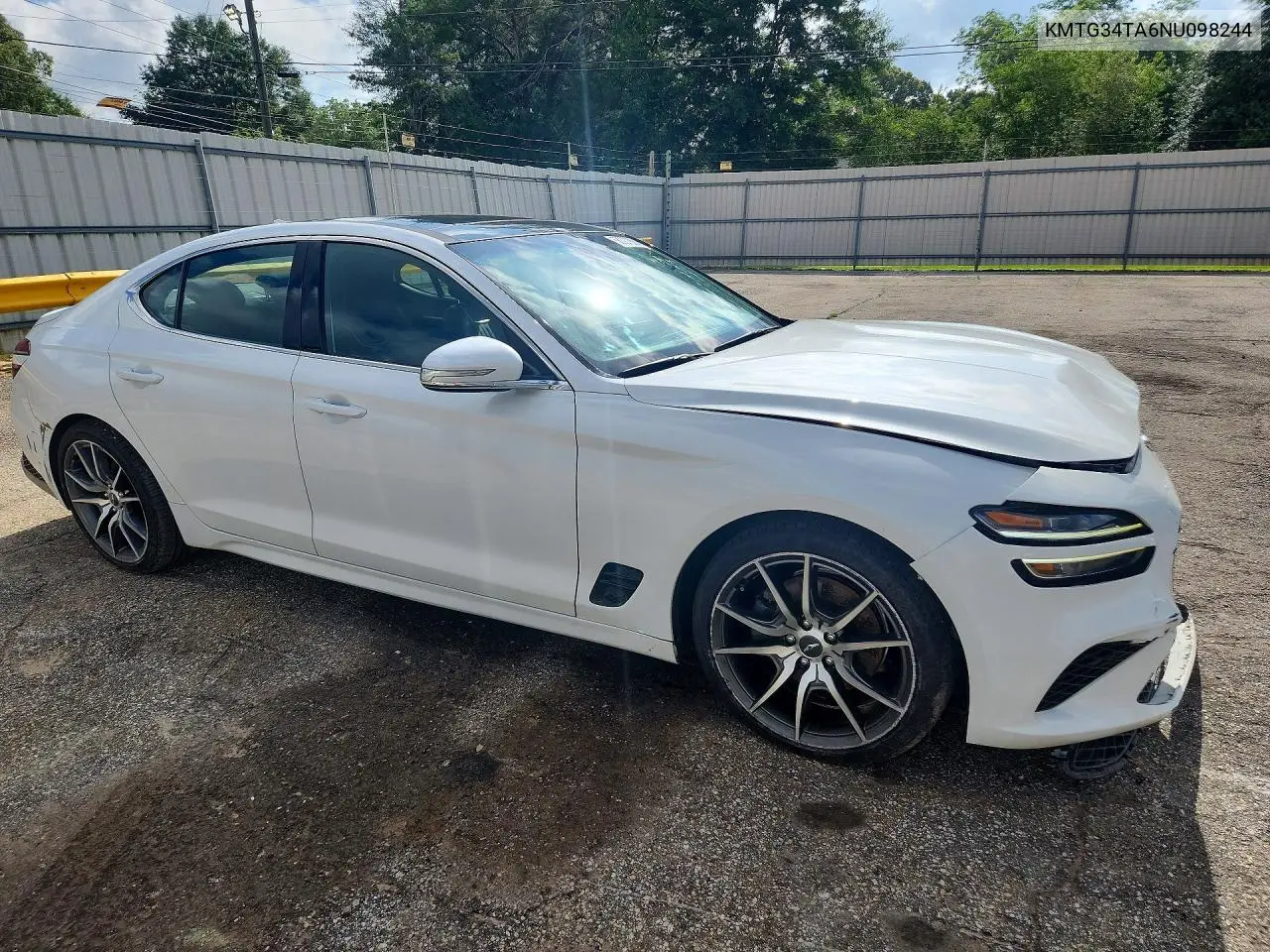 2022 Genesis G70 2.0T VIN: KMTG34TA6NU098244 Lot: 58027266