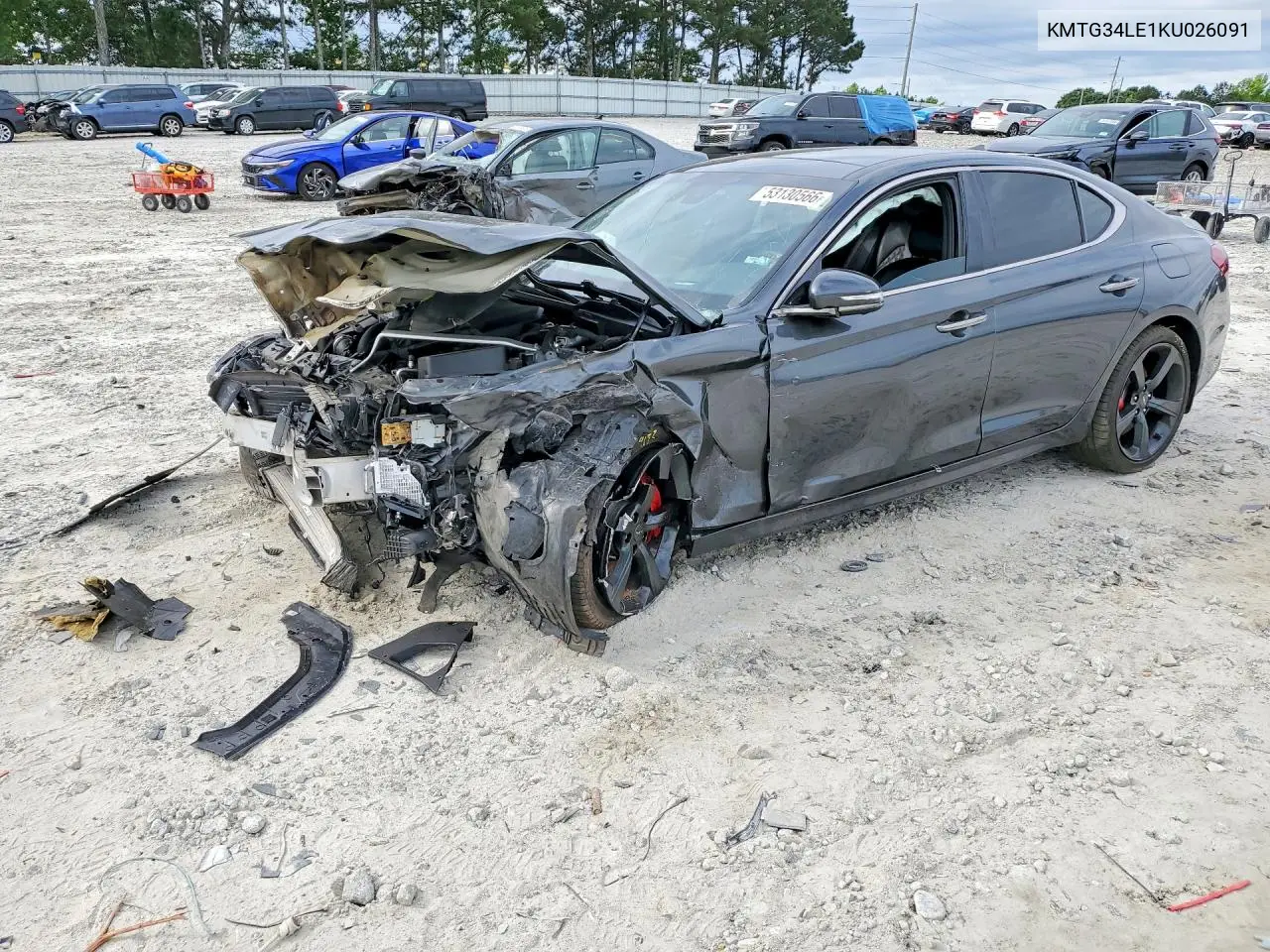 2019 Genesis G70 3.3T Advanced VIN: KMTG34LE1KU026091 Lot: 53130566