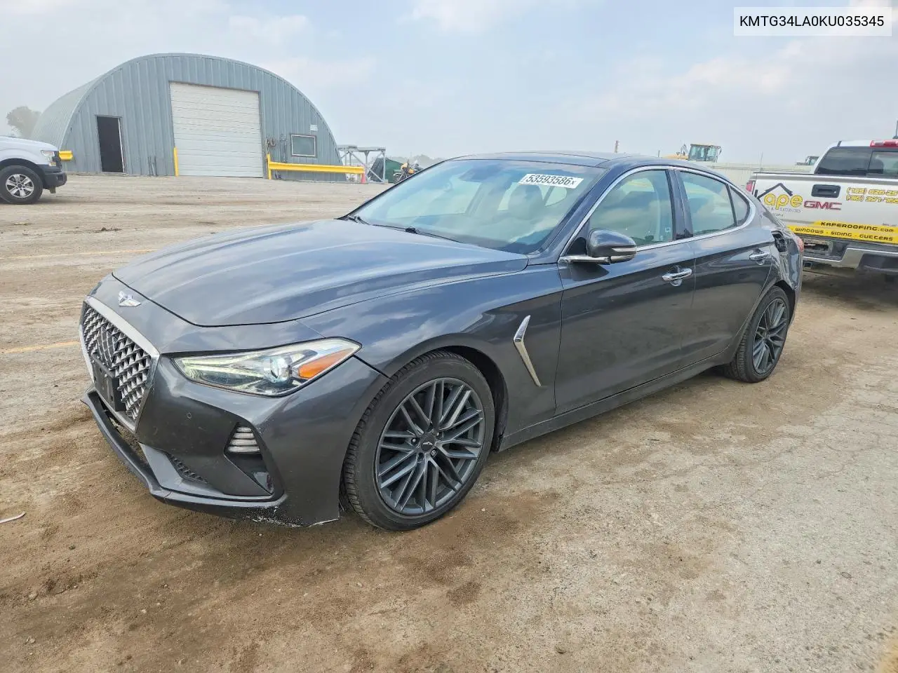 2019 Genesis G70 Elite VIN: KMTG34LA0KU035345 Lot: 53593586