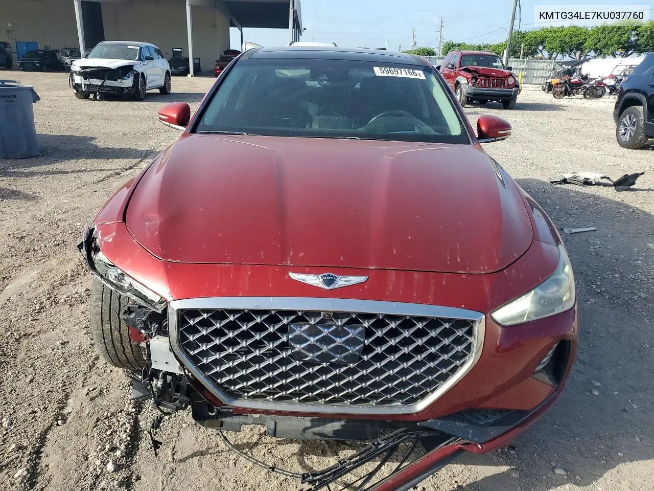 2019 Genesis G70 3.3T Advanced VIN: KMTG34LE7KU037760 Lot: 59697166