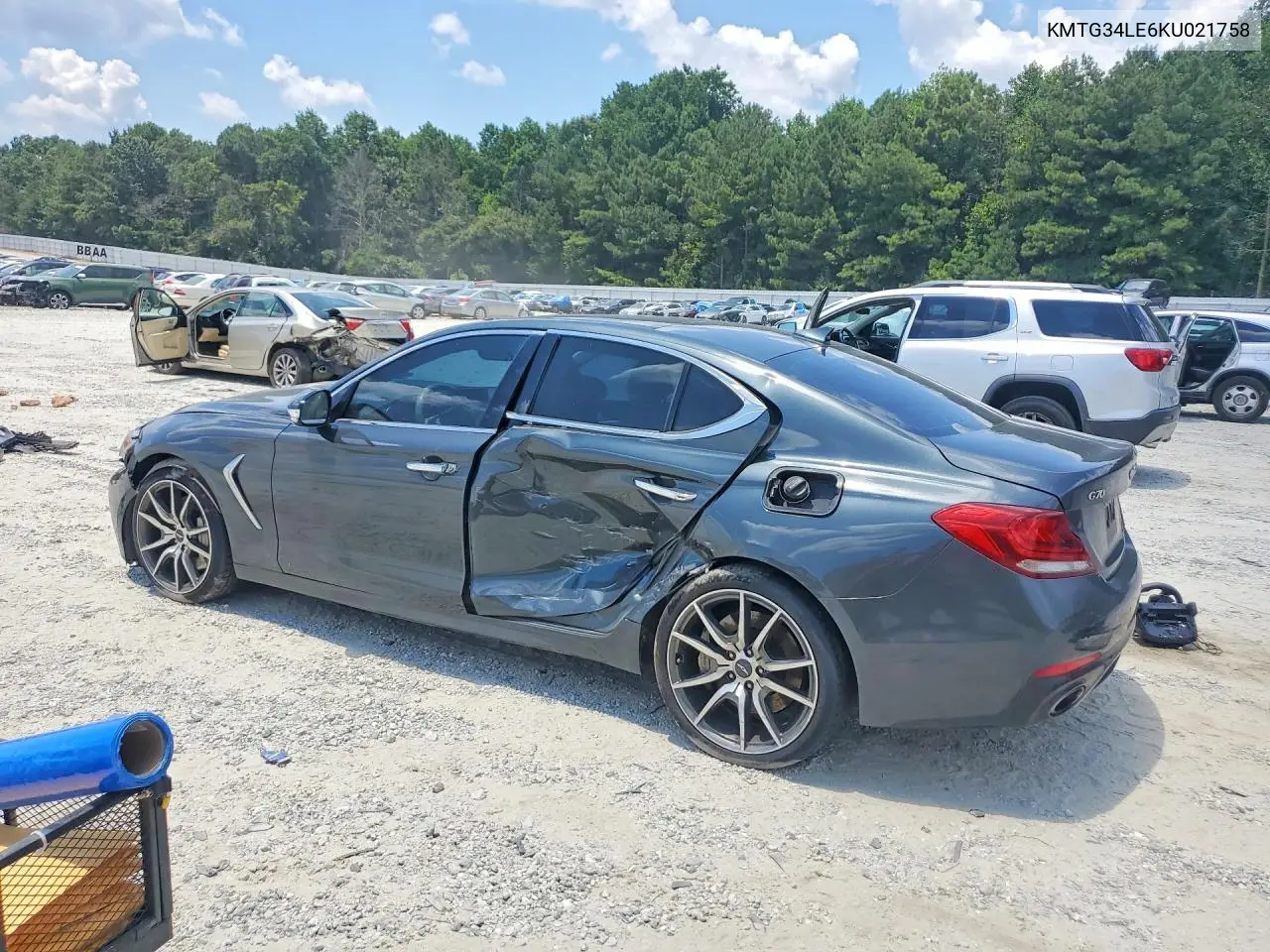 2019 Genesis G70 3.3T Design Edition VIN: KMTG34LE6KU021758 Lot: 60162416