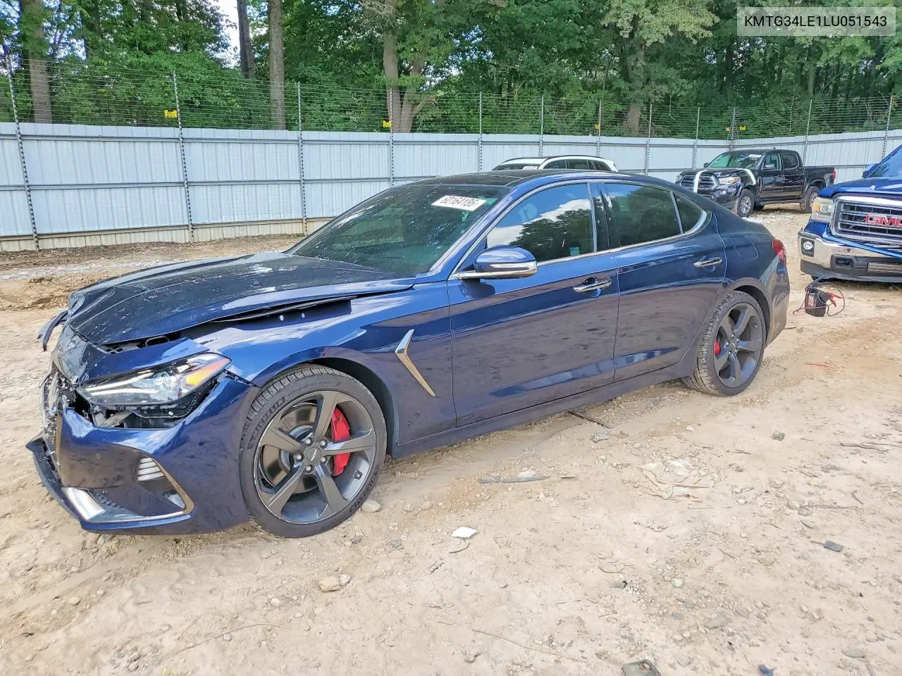 2020 Genesis G70 3.3T VIN: KMTG34LE1LU051543 Lot: 60164186