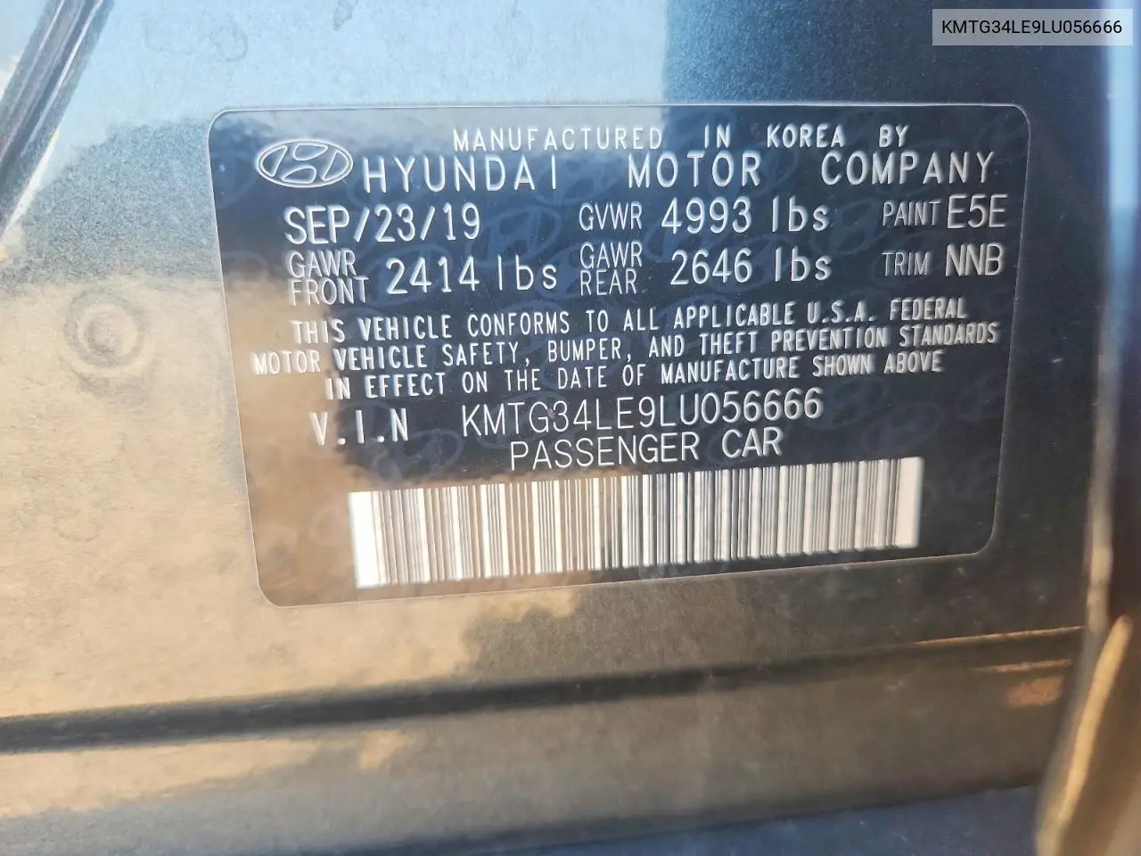 2020 Genesis G70 3.3T VIN: KMTG34LE9LU056666 Lot: 60565616