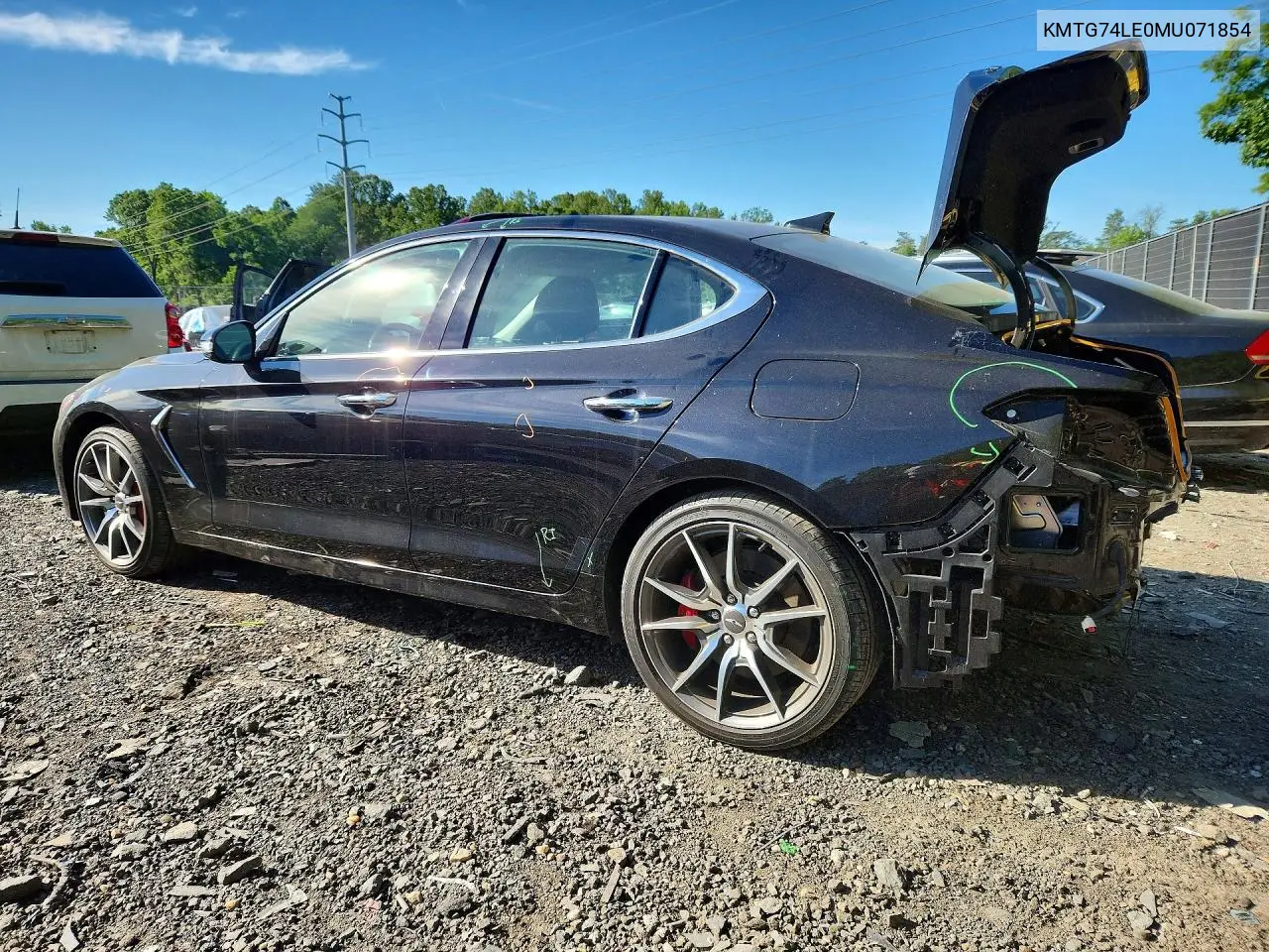 2021 Genesis G70 3.3T VIN: KMTG74LE0MU071854 Lot: 55592856