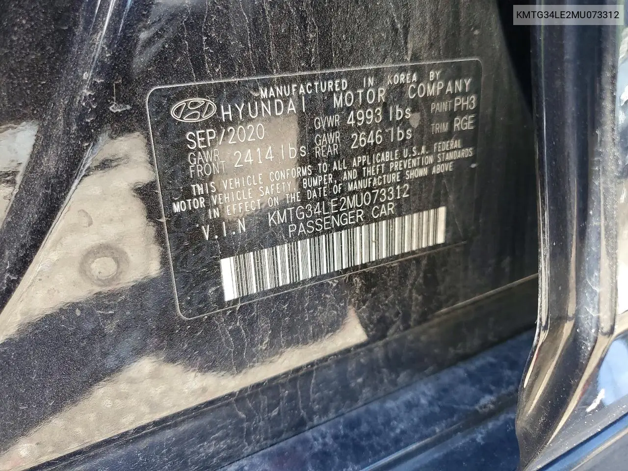 2021 Genesis G70 3.3T VIN: KMTG34LE2MU073312 Lot: 56649026