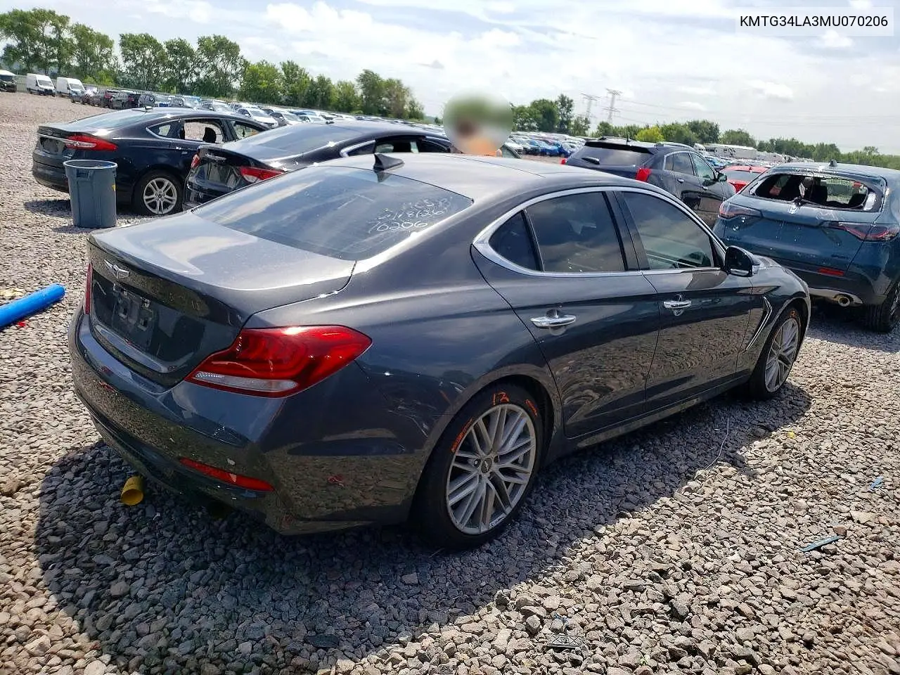 2021 Genesis G70 Elite VIN: KMTG34LA3MU070206 Lot: 58173286