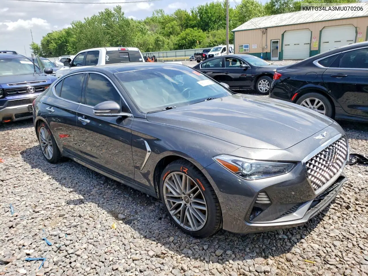 2021 Genesis G70 Elite VIN: KMTG34LA3MU070206 Lot: 58173286