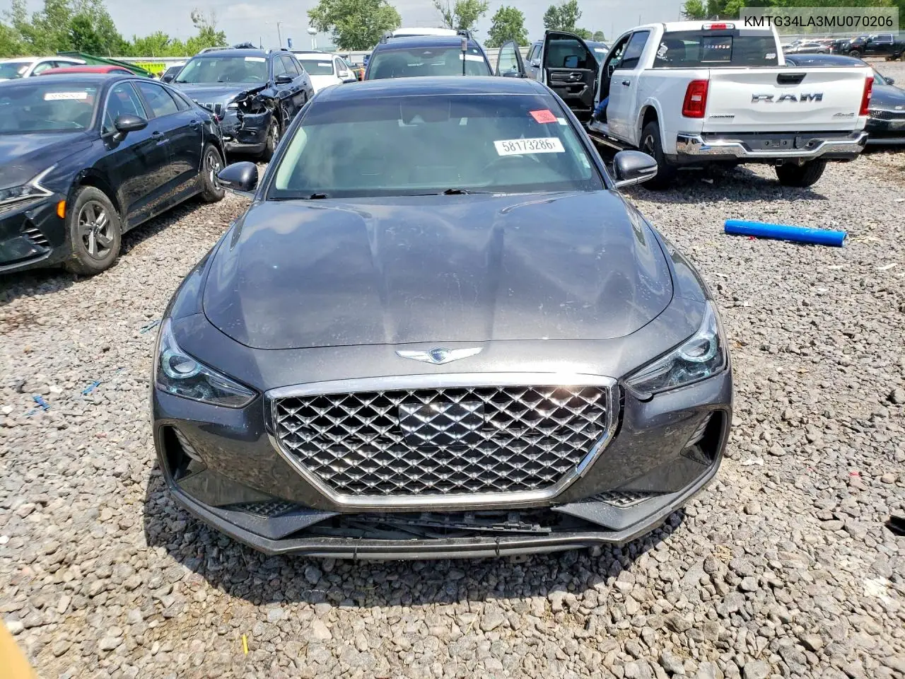 2021 Genesis G70 Elite VIN: KMTG34LA3MU070206 Lot: 58173286